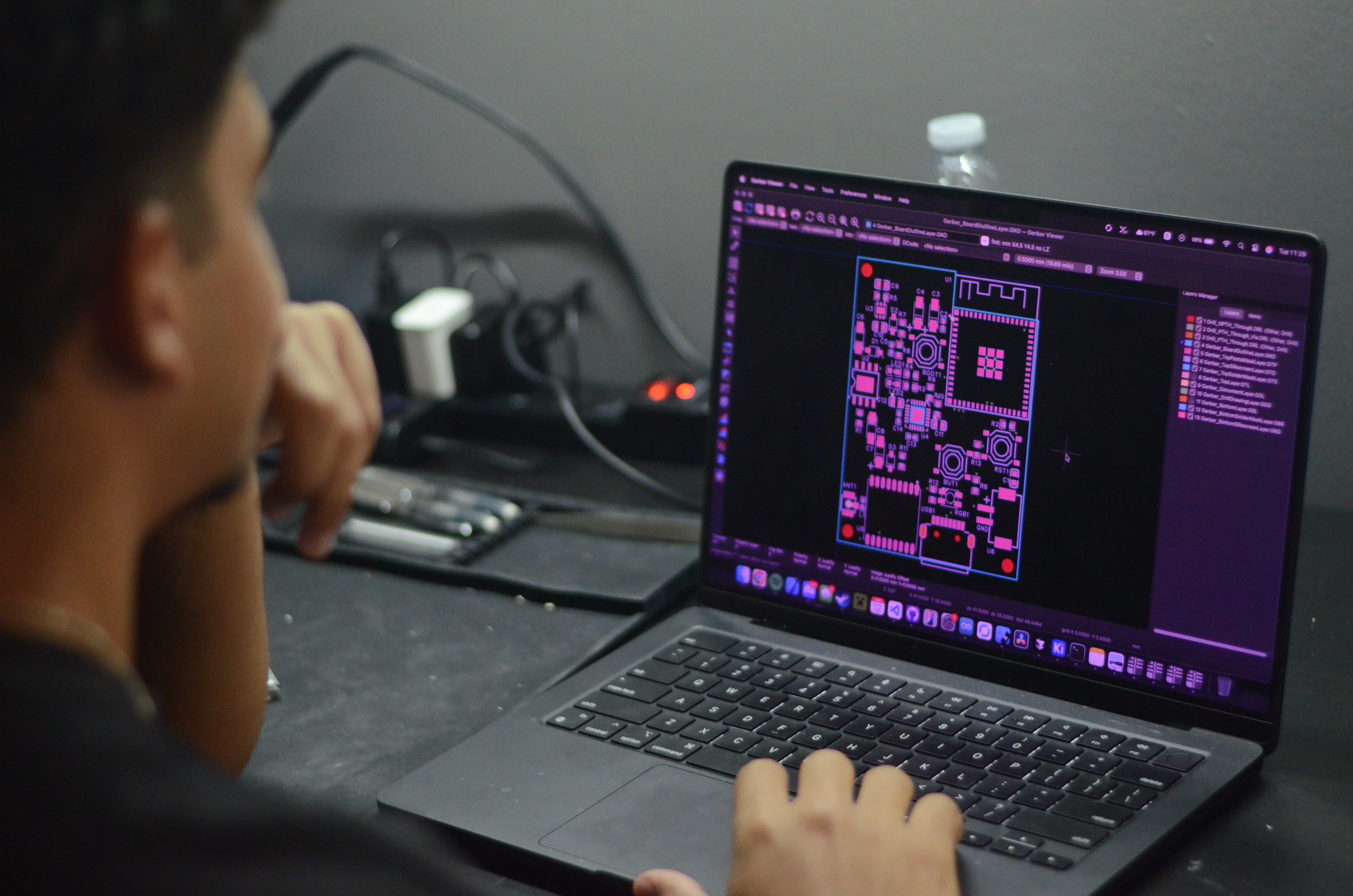 Kerellos working on a KiCad PCB design for Phantom Track