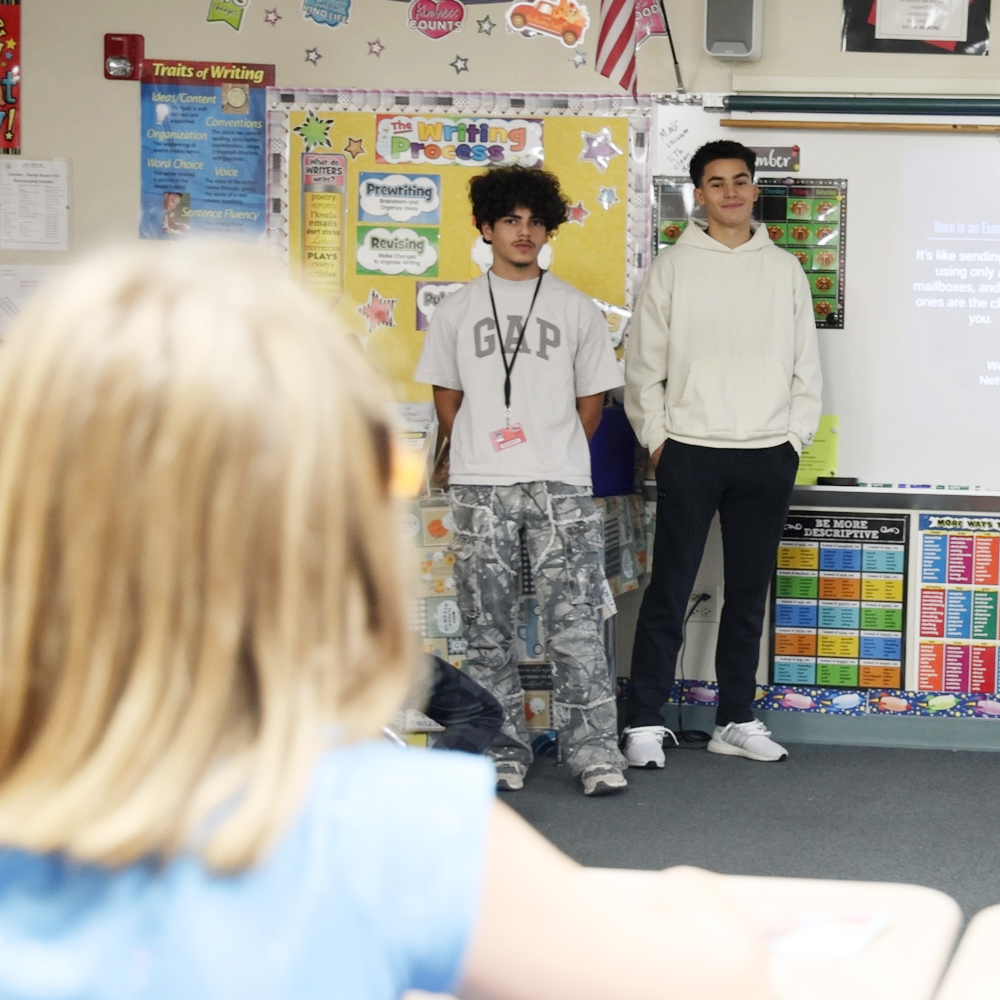 Kerellos teaching NASA ADC coding workshop to students